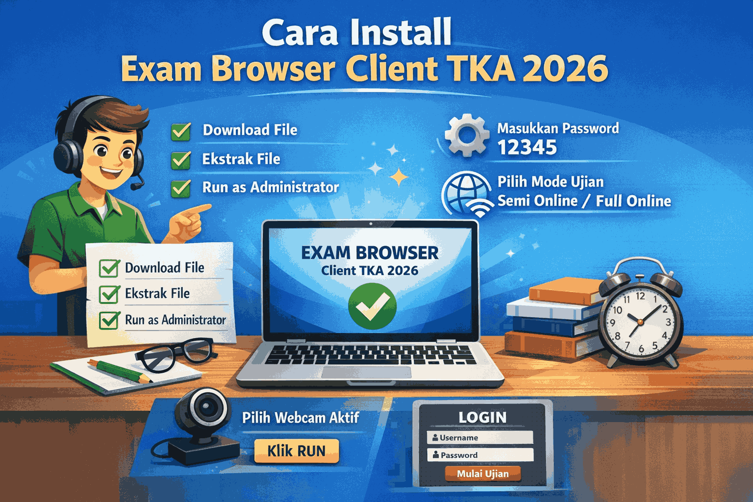 Cara Install Exam Browser Client TKA 2026 dengan Mudah