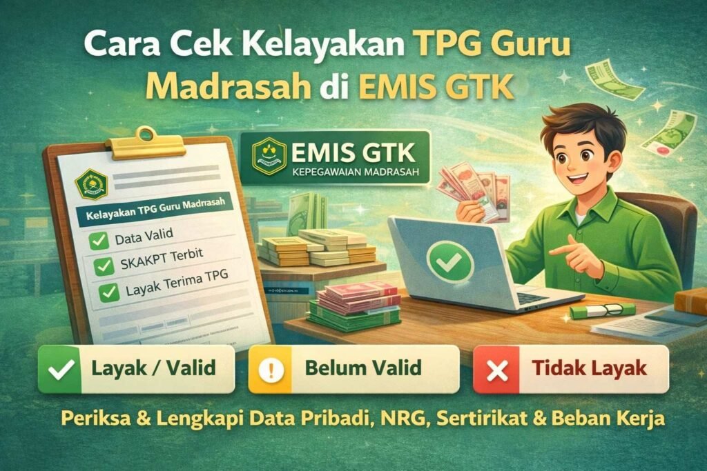 Cara Cek Kelayakan TPG Guru Madrasah di EMIS GTK