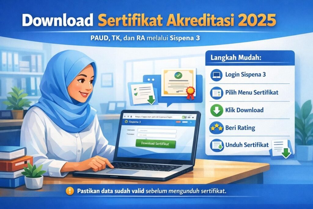 Cara Download Sertifikat Akreditasi PAUD, TK, dan RA Tahun 2025