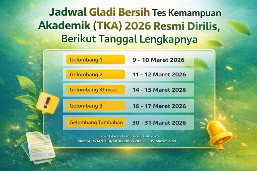 Jadwal Gladi Bersih Tes Kemampuan Akademik (TKA) 2026 Resmi Dirilis, Berikut Tanggal Lengkapnya