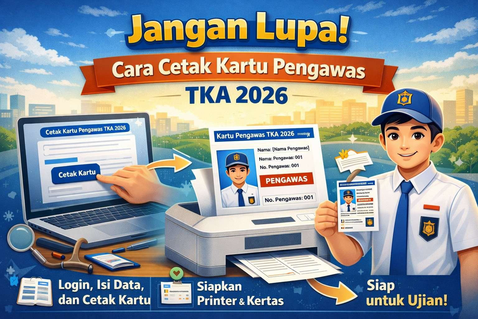 Jangan Lupa! Cara Cetak Kartu Pengawas TKA 2026