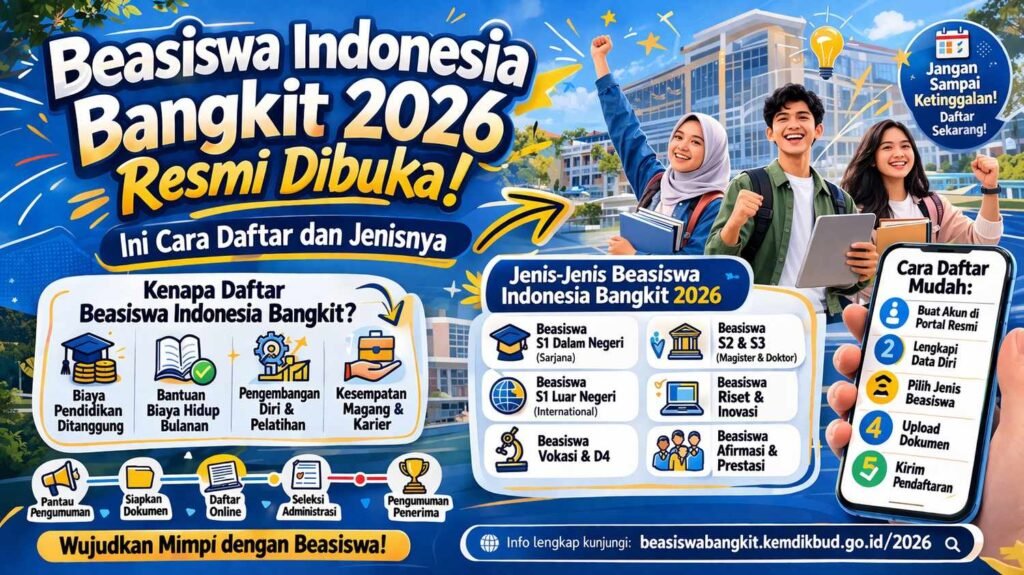 Beasiswa Indonesia Bangkit 2026 Resmi Dibuka