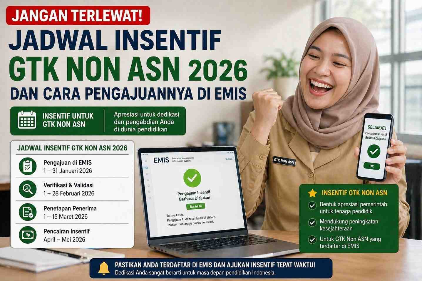 Jangan Terlewat! Jadwal Insentif GTK Non ASN 2026 dan Cara Pengajuannya di EMIS