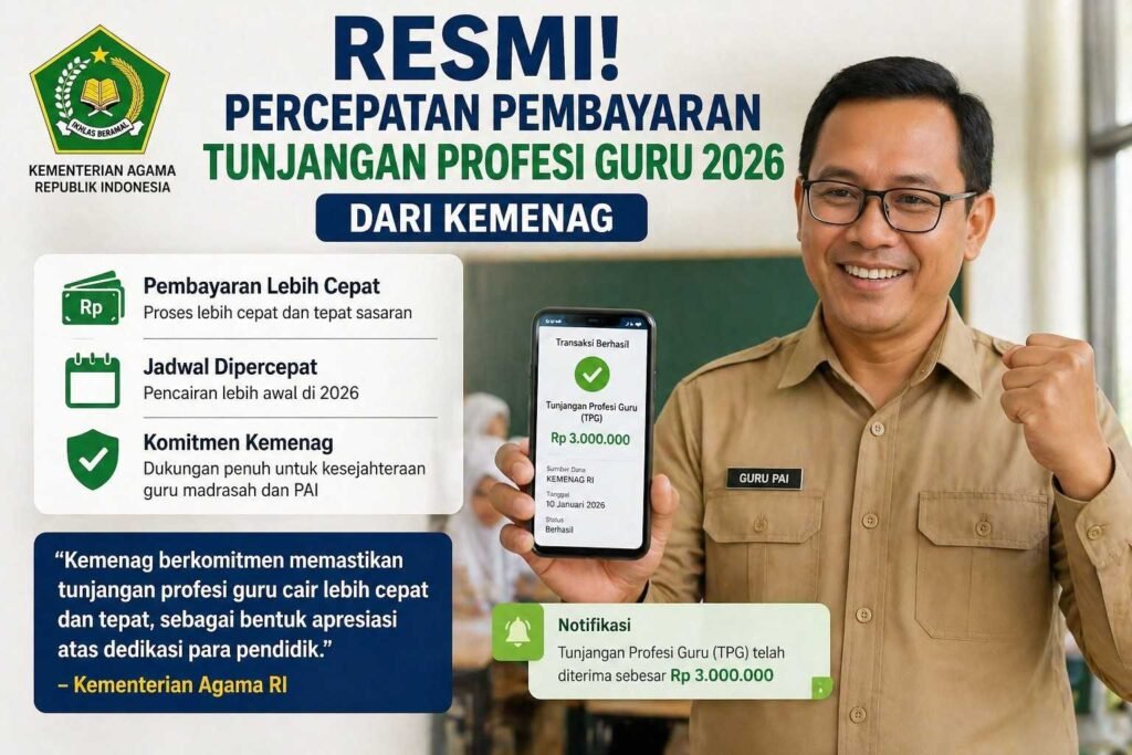 Resmi! Percepatan Pembayaran Tunjangan Profesi Guru 2026 dari Kemenag