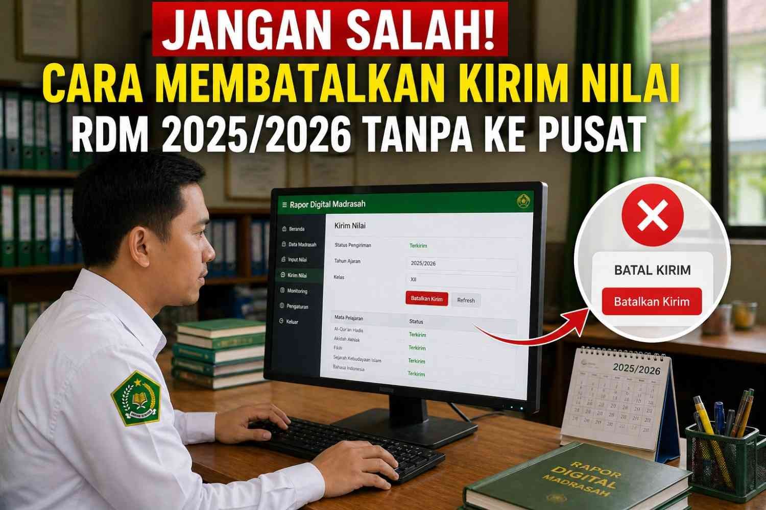 Jangan Salah! Cara Membatalkan Kirim Nilai RDM 2025/2026 Tanpa ke Pusat