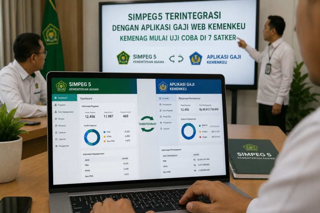 SIMPEG5 Terintegrasi dengan Aplikasi Gaji Web Kemenkeu, Kemenag Mulai Uji Coba di 7 Satker