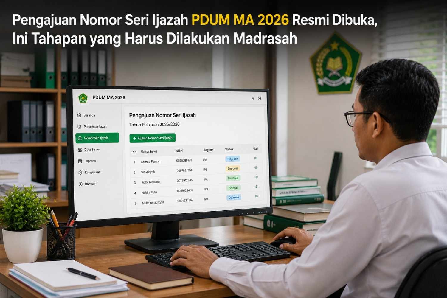 Pengajuan Nomor Seri Ijazah PDUM MA 2026 Resmi Dibuka, Ini Tahapan yang Harus Dilakukan Madrasah