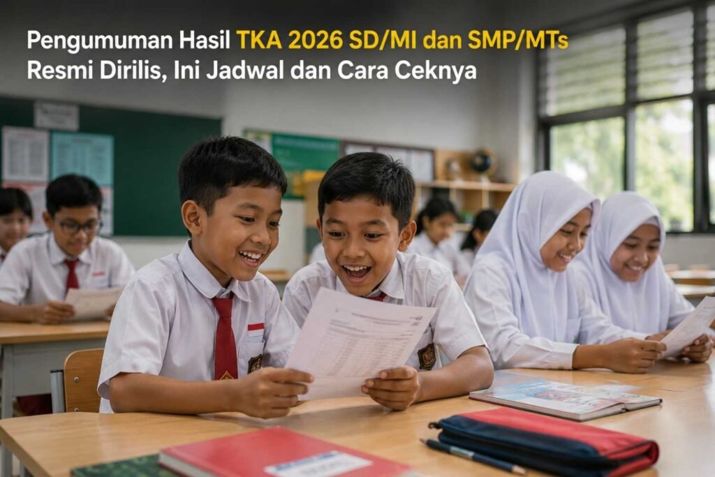 Pengumuman Hasil TKA 2026 SD/MI dan SMP/MTs Resmi Dirilis, Ini Jadwal dan Cara Ceknya