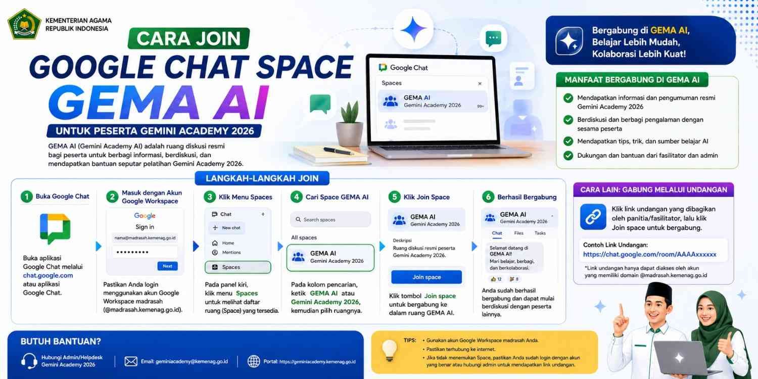 Cara Join Google Chat Space GEMA AI untuk Peserta Gemini Academy 2026