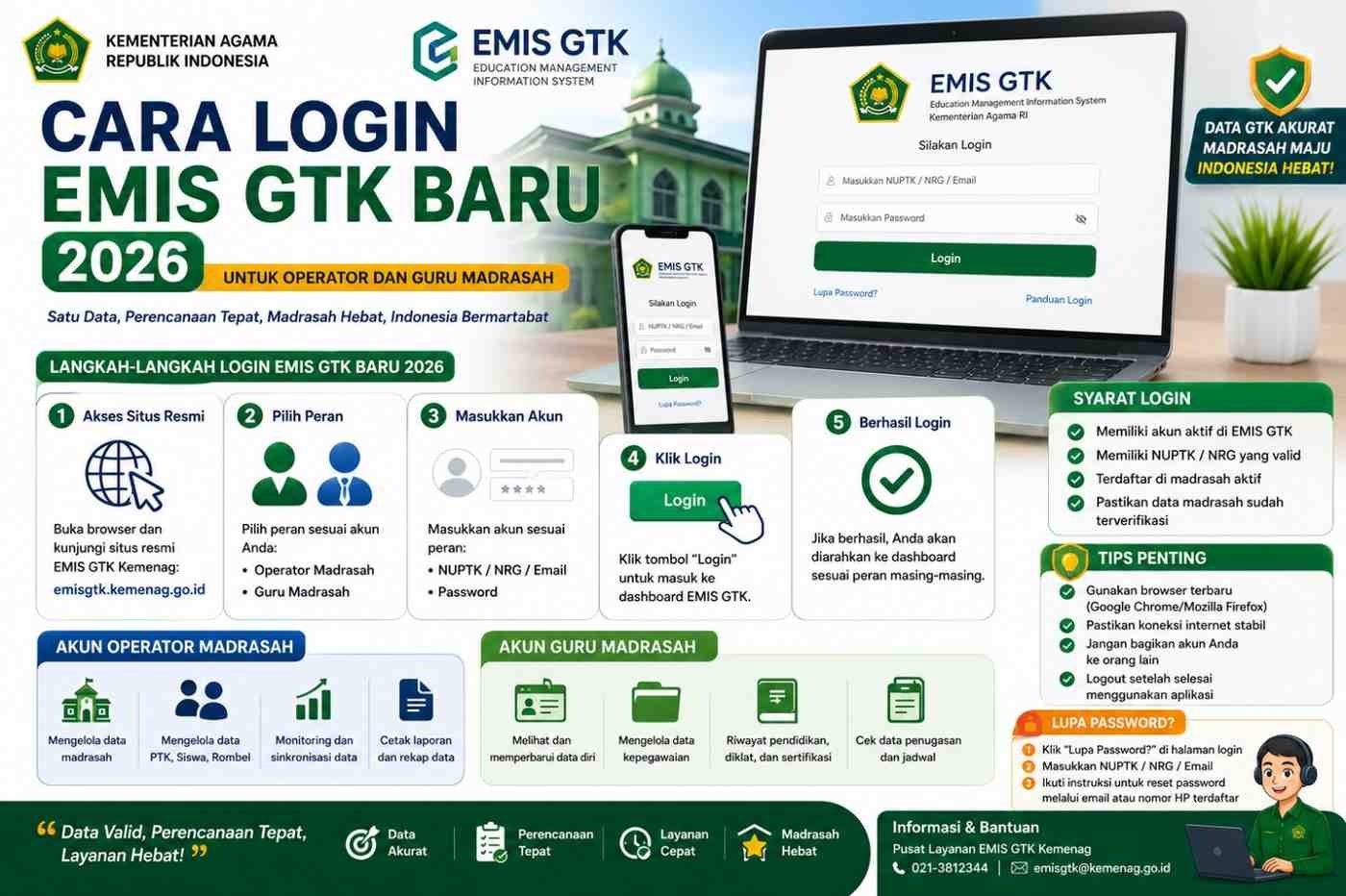 Cara Login EMIS GTK Baru 2026 untuk Operator dan Guru Madrasah