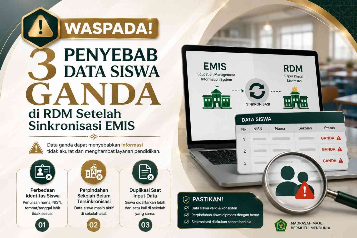 Waspada! 3 Penyebab Data Siswa Ganda di RDM Setelah Sinkronisasi EMIS