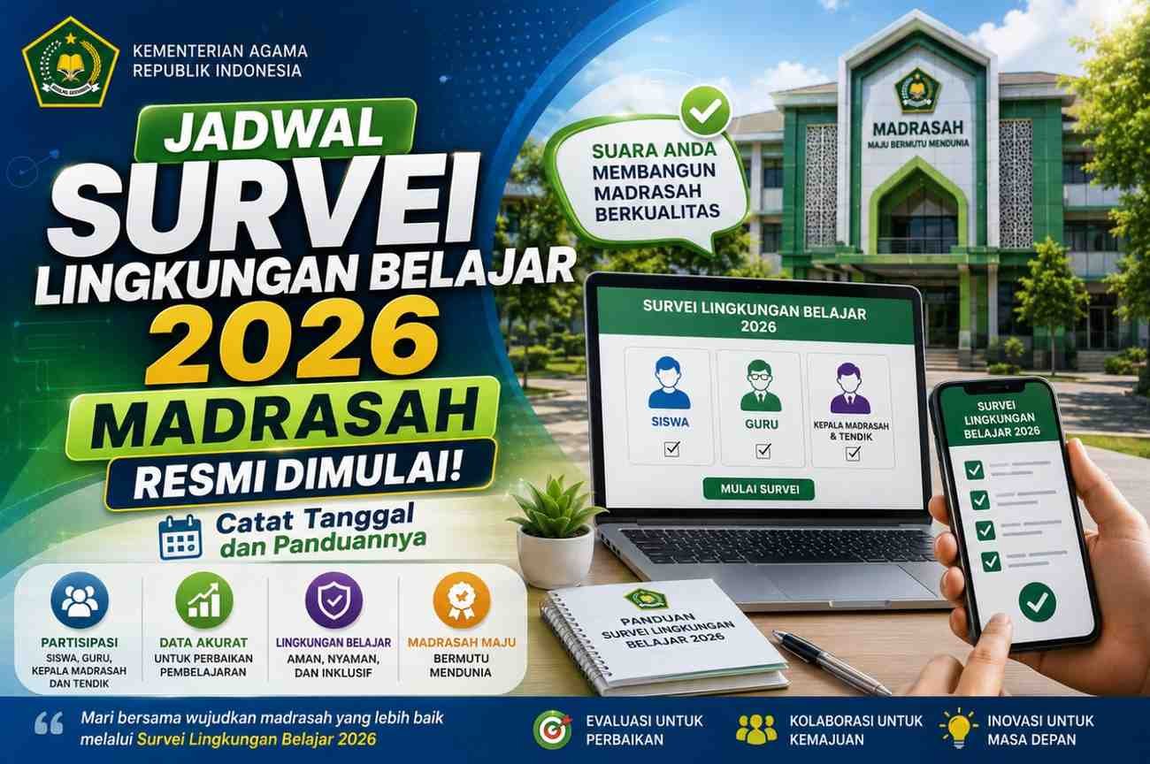 Jadwal Survei Lingkungan Belajar 2026 Madrasah Resmi Dimulai, Catat Tanggal dan Panduannya