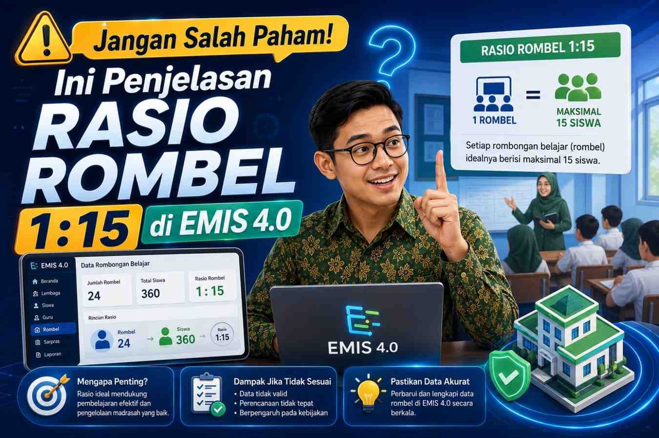 Jangan Salah Paham! Ini Penjelasan Rasio Rombel 1:15 di EMIS 4.0