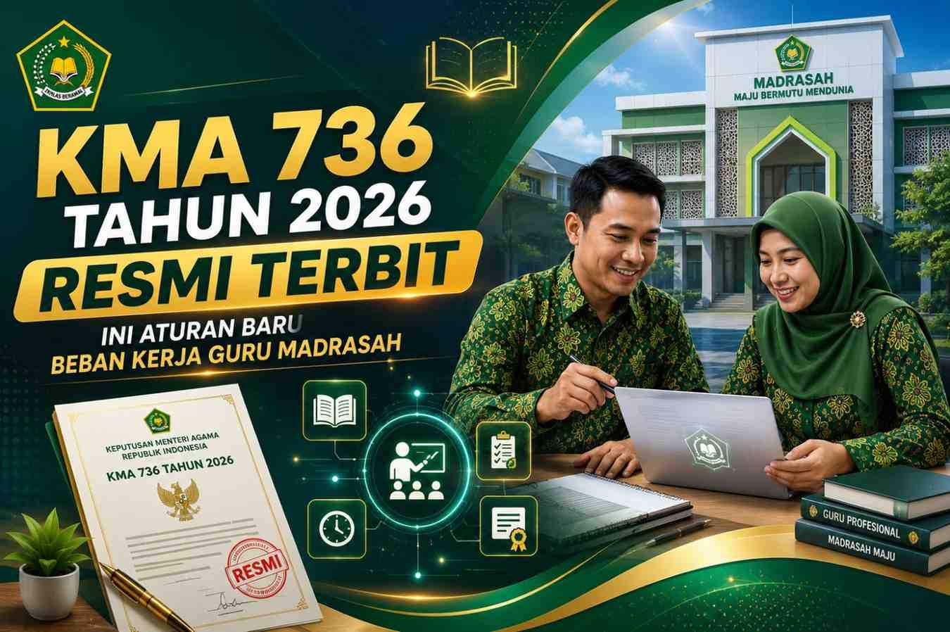 KMA 736 Tahun 2026 Resmi Terbit, Ini Aturan Baru Beban Kerja Guru Madrasah