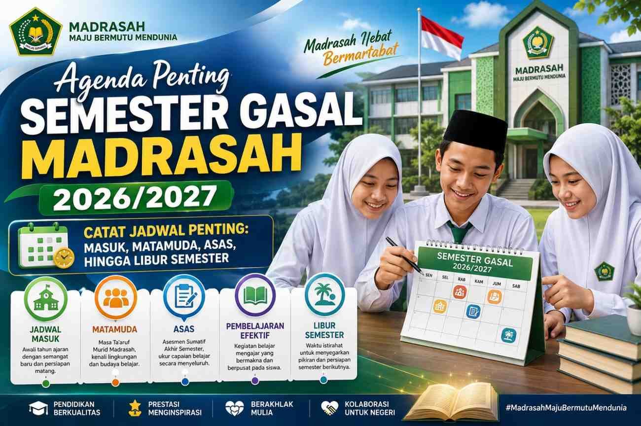 Agenda Penting Semester Gasal Madrasah 2026/2027: Catat Jadwal Masuk, MATAMUDA, ASAS, hingga Libur Semester