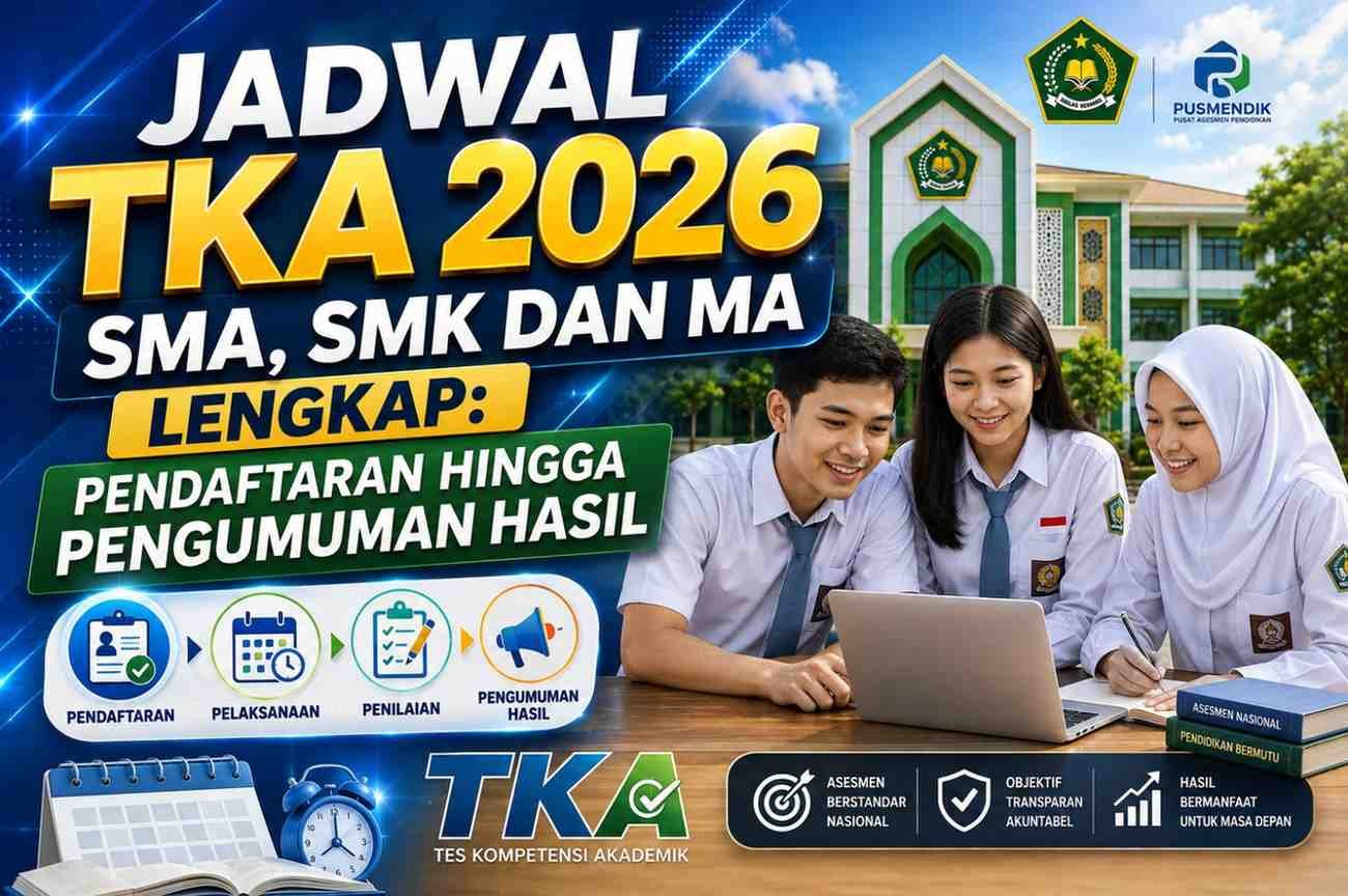 Jadwal TKA 2026 SMA, SMK dan MA Lengkap: Pendaftaran hingga Pengumuman Hasil
